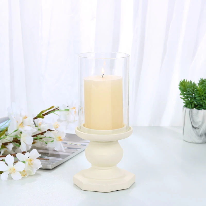 Glass Candle Holders Outdoor Decorative Short Cylinder Candle Holder