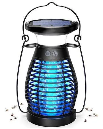 Cordless & Rechargeable Mosquito Zapper Solar Bug Zapper Outdoor Waterproof with 4200V High Powered UV Light