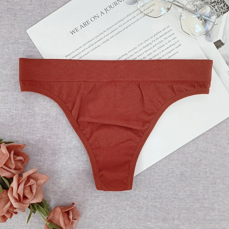 Senhoras Thong Sexy Seamless yardage Silk Underwear Women Lace Panties Calças de protecção