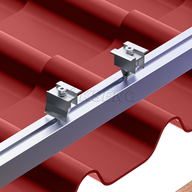 Montaje de sistema de fijación de paneles solares Rail Solar La Energía Solar Fotovoltaica Kits Solares de techo de tejas lanzó el sistema de montaje
