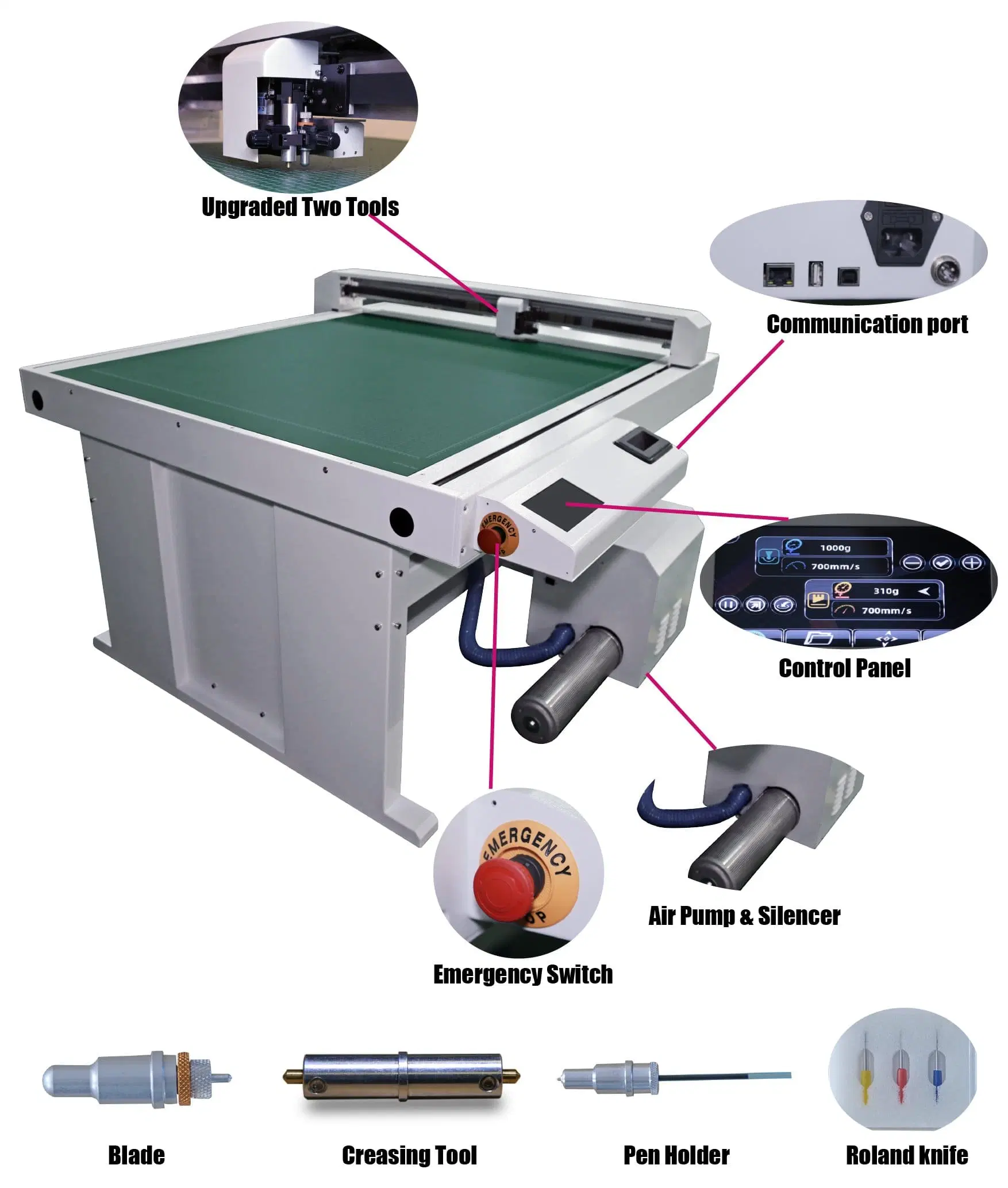 CCD Camera Touch Screen Maxtrix Cutting Mode Flatbed Cutter Contour Cutting Machine