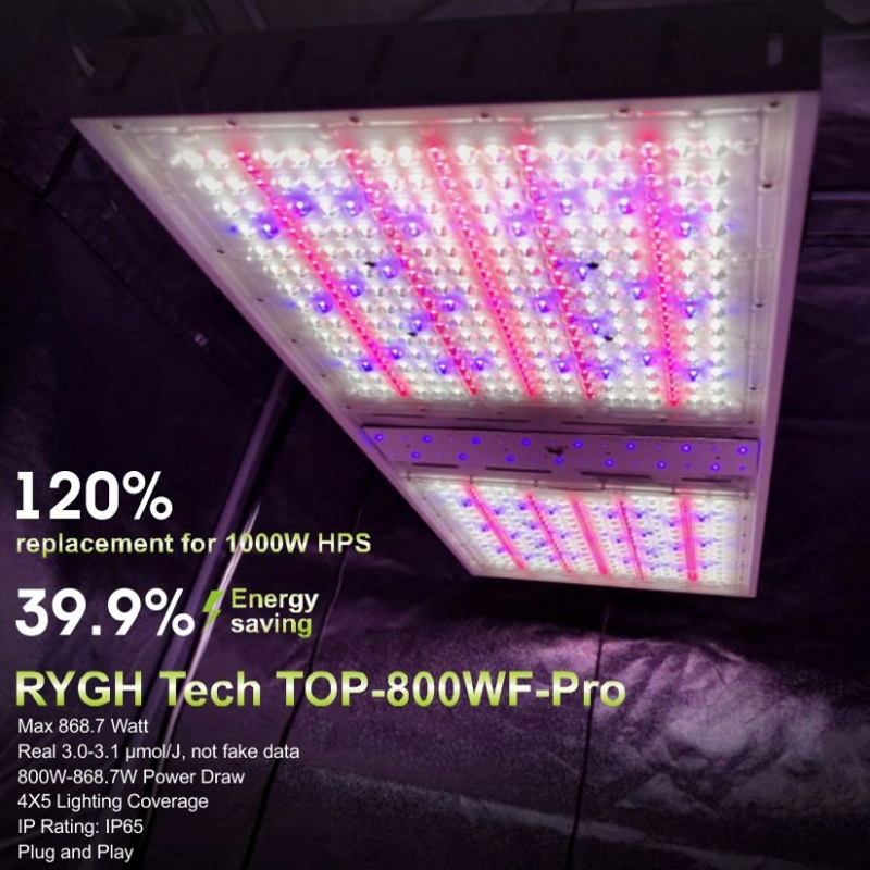 La iluminación de la horticultura el cultivo de interior de la luz de la planta Hidroponía Vertical de la parte superior de Agricultura de la carrocería resistente al agua mejor espectro UV roja IR 600 W de potencia 800W LED 1000W de luz crecer