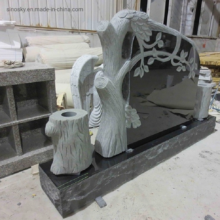 Memorial Grave Granite China Black Granits Monuments Wholesale