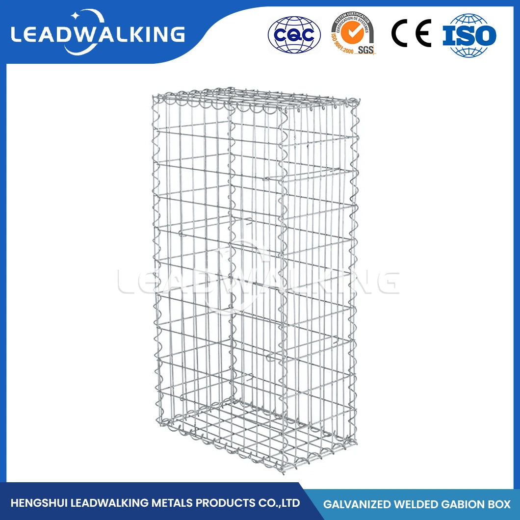 Leadwalking 80X120mm Mesh Square Gabion Supplier 3.5/4mm Wire Thickness Galvanized Welded Gabion Mesh China 80*20*20 Size Galvanized Welded Gabion Box