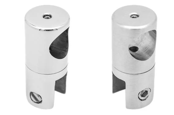 Polished-Mirror Solid Stainless-Steel Glass Connecting Clip for Shower Enclosure &Oslash; 16mm Header Tube