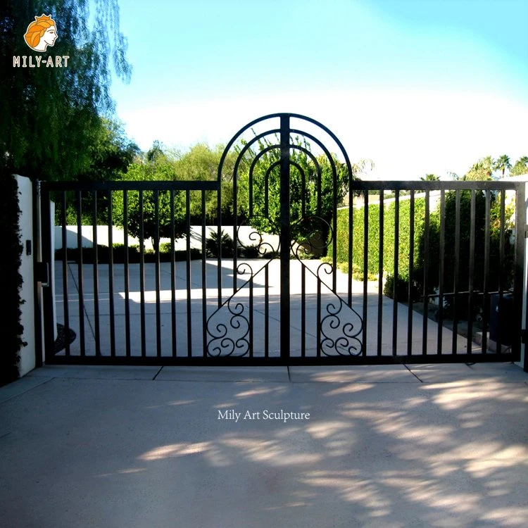 Villa Garden Yard Entrance Double Swing Metal Main Wrought Iron Gate