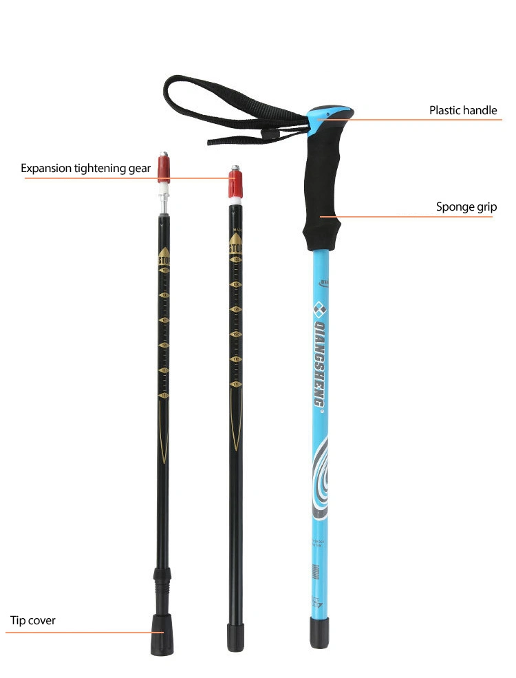 En el exterior de choque contra el Nordic Walking ultraligero palos en Stock de viajes al aire libre Excursionismo a pie portátiles ajustables