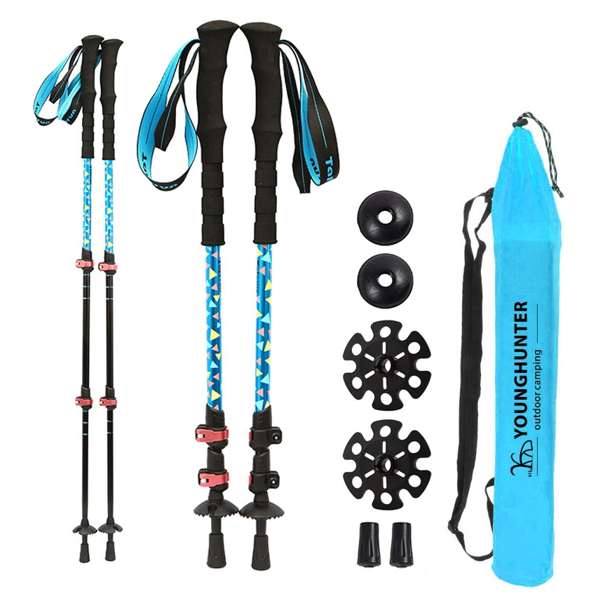 Best Choice Tungsten Steel Aluminium Dual Aluminum 6061/7075 New Design Hiking Poles Stick Telescoping Trekking Pole