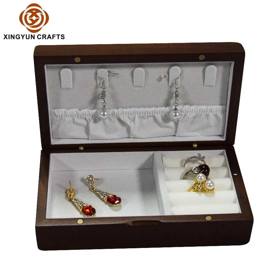 Boîte d'emballage en bois délicat de bijoux en bois Collier Pendentif de stockage Les emballages en bois Boîte à bijoux