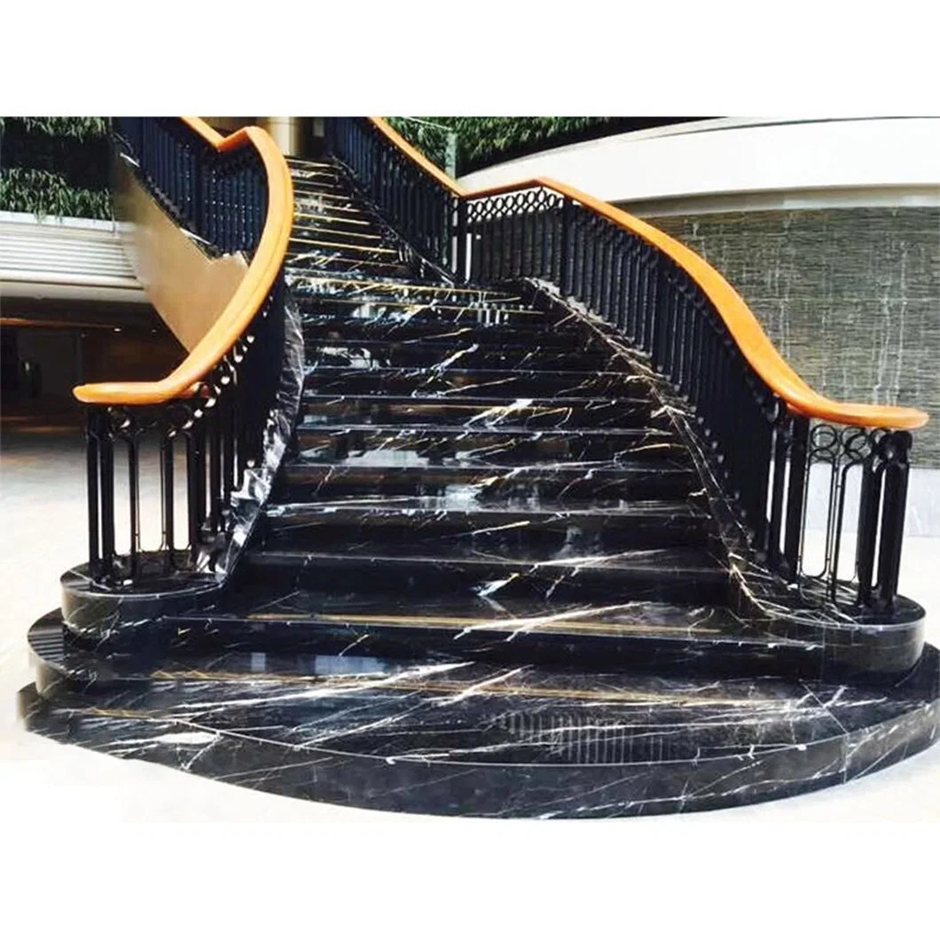 Luxury Italian Custom Sintered Slab White Marble and Marble Staircase Stone Stair Parts