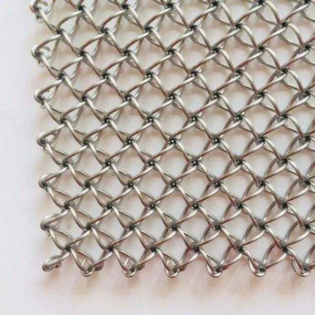 Metallic Aluminium Mesh Fabric Metal Mesh Cloth Curtain Chain Link Mesh for Exhibition Halls Divider