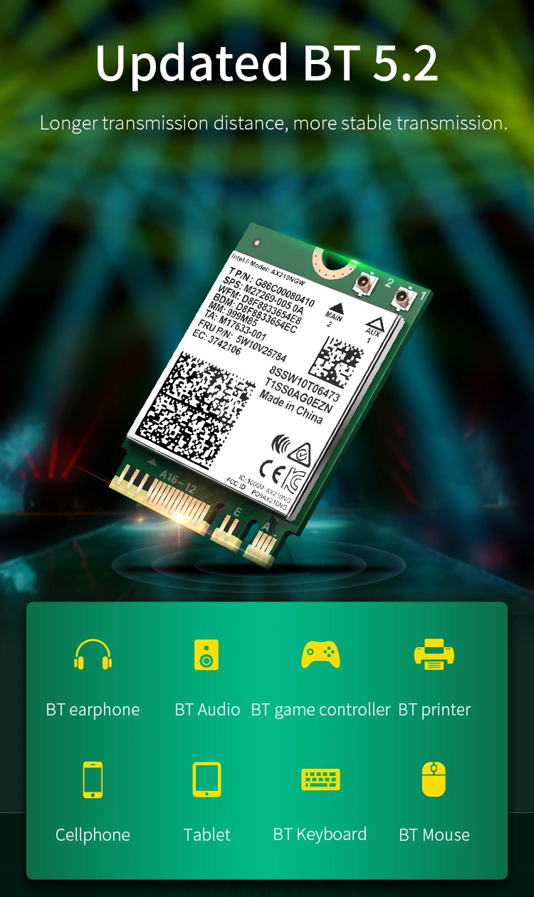 CF-AX210-M 5374Мбит/с WiFi 6e Bluetooth 5.2 адаптер WiFi Pcie беспроводной сетевой платы сетевого адаптера WiFi-КАРТОЧКИ 2