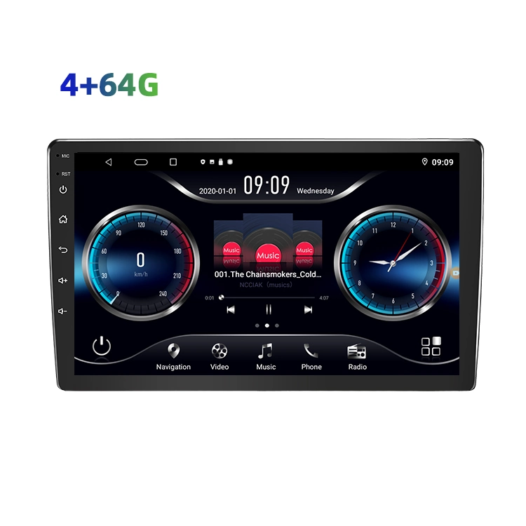 Top 9 pulgadas de 4GB de RAM de 64GB de ROM Resolución 1024*600 Auto Android WiFi Carplay Bt 2 DIN de la unidad de cabeza estéreo para coche