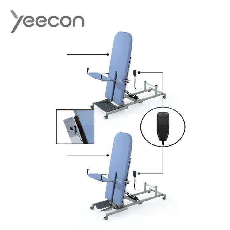 Pedal Adjustable Medical Verticalizer for Physical Therapy of Hemiplegia Treatment