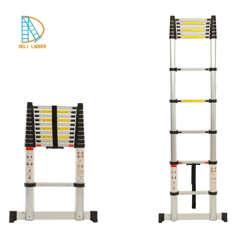 Deliladder Safety and Durable Folding Step Telescopic Aluminium Ladder Witn En131