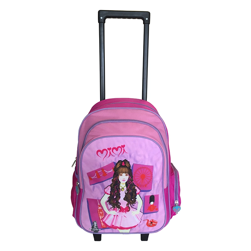 Escuela de niños con ruedas Carrito de la bolsa Mochila Bolsa chica preciosa bolsa