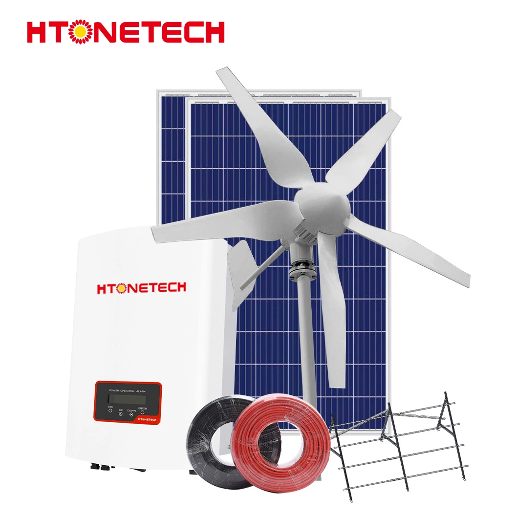 Htonetech China Flexible Solar Panel Wholesale/Supplierrs 300W 3000W 50kw Solar Power System with 120 Volt Wind Generator