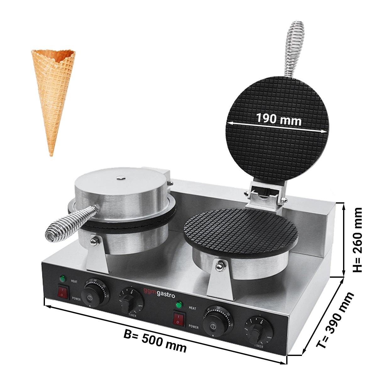 Commercial Stainless Steel Umbrella Shape Cone Pizza Edible Waffle Ice Cream Cup Maker