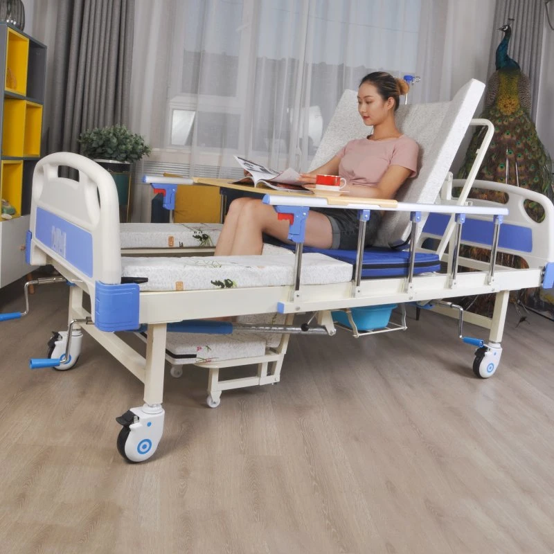 3 Crank Manual ICU Medical Patient Nursing Patient Bed Used for Hospital and Clinic