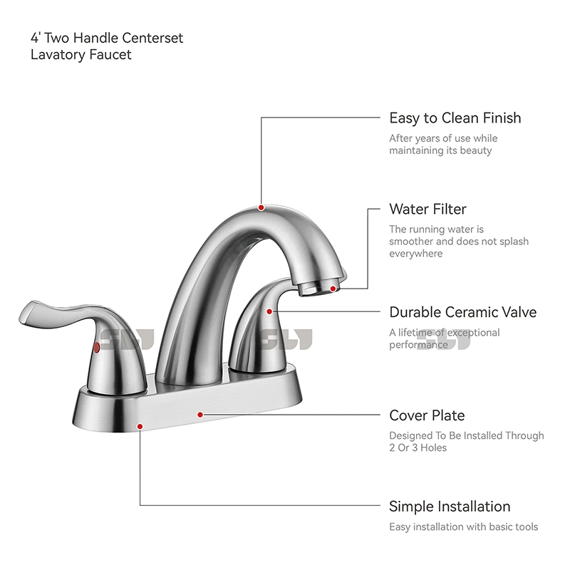 Modern Design Lavatory Basin Two Handle Bathroom Basin Mixer