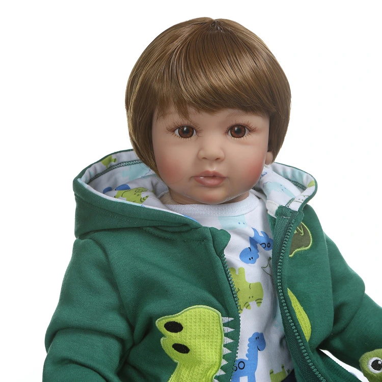 60cm de alta calidad renace Niño Boy Doll en Hoodie vestir muñeca Bebe Reborn 6-9mes el verdadero tamaño de la Baby Doll