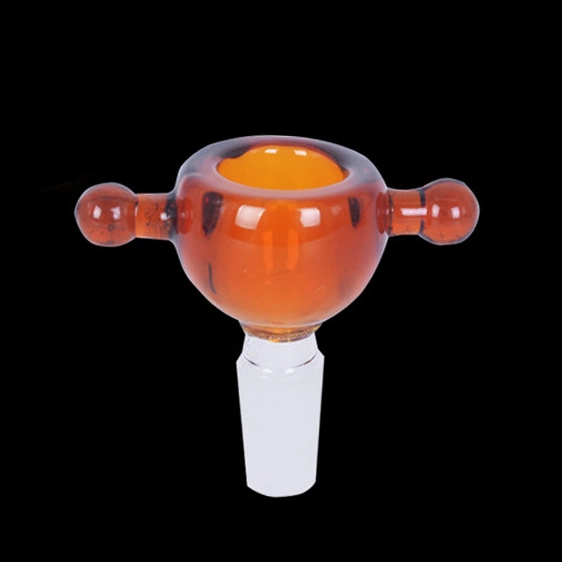 New Design Glass Hookah Pipe Accessories 14.4mm Double Layer with Handle Glass Tobacco Bowl