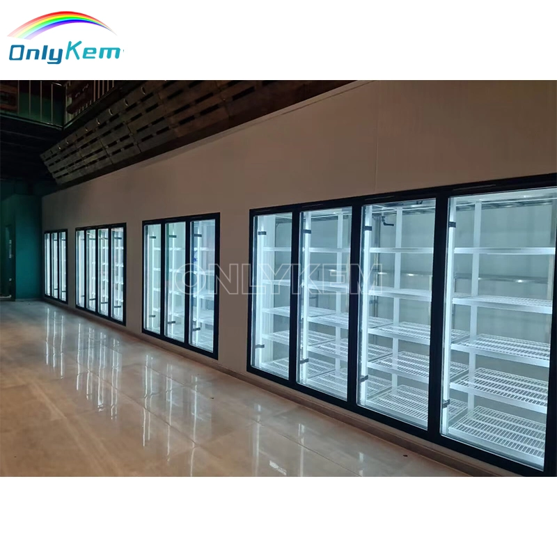Commercial Supermarket Display Walk in Cooler with Glass Doors for Beer Cave