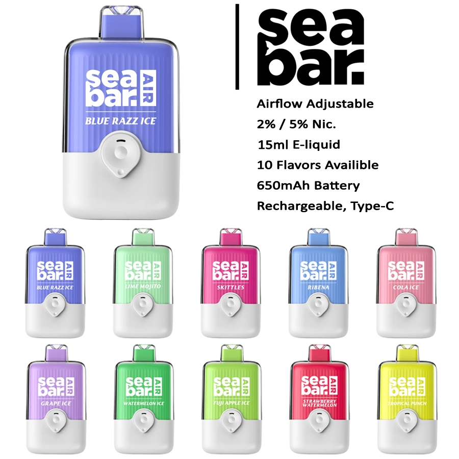 Seabar Air 7000 Puffs Disposable/Chargeable Pod Box Vape Pen OEM vape Bar Crystal Vape Airflow Control Disposable/Chargeable Vapes with 10 Flavors