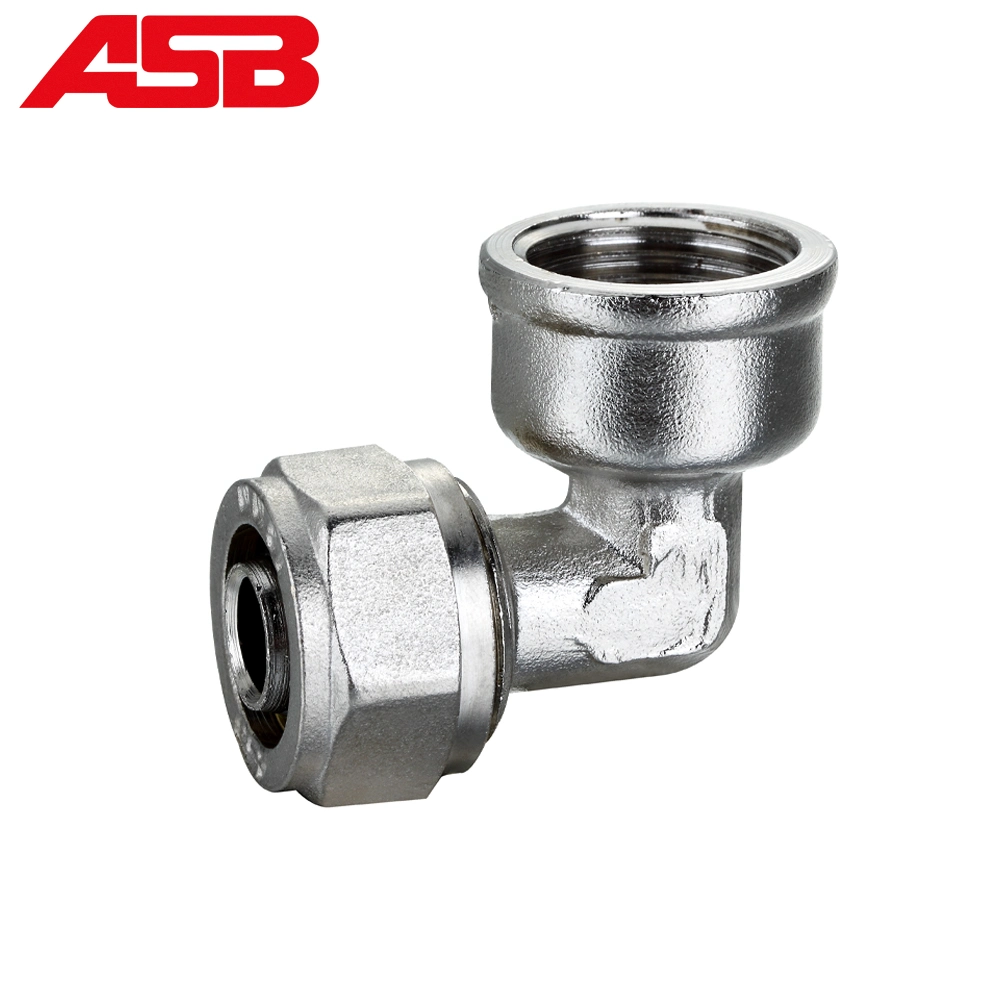 Asb Brass Press Pipe Fitting Thread Elbow Fitting for Pex Al Pex Hot Water Floor Heating Pipes