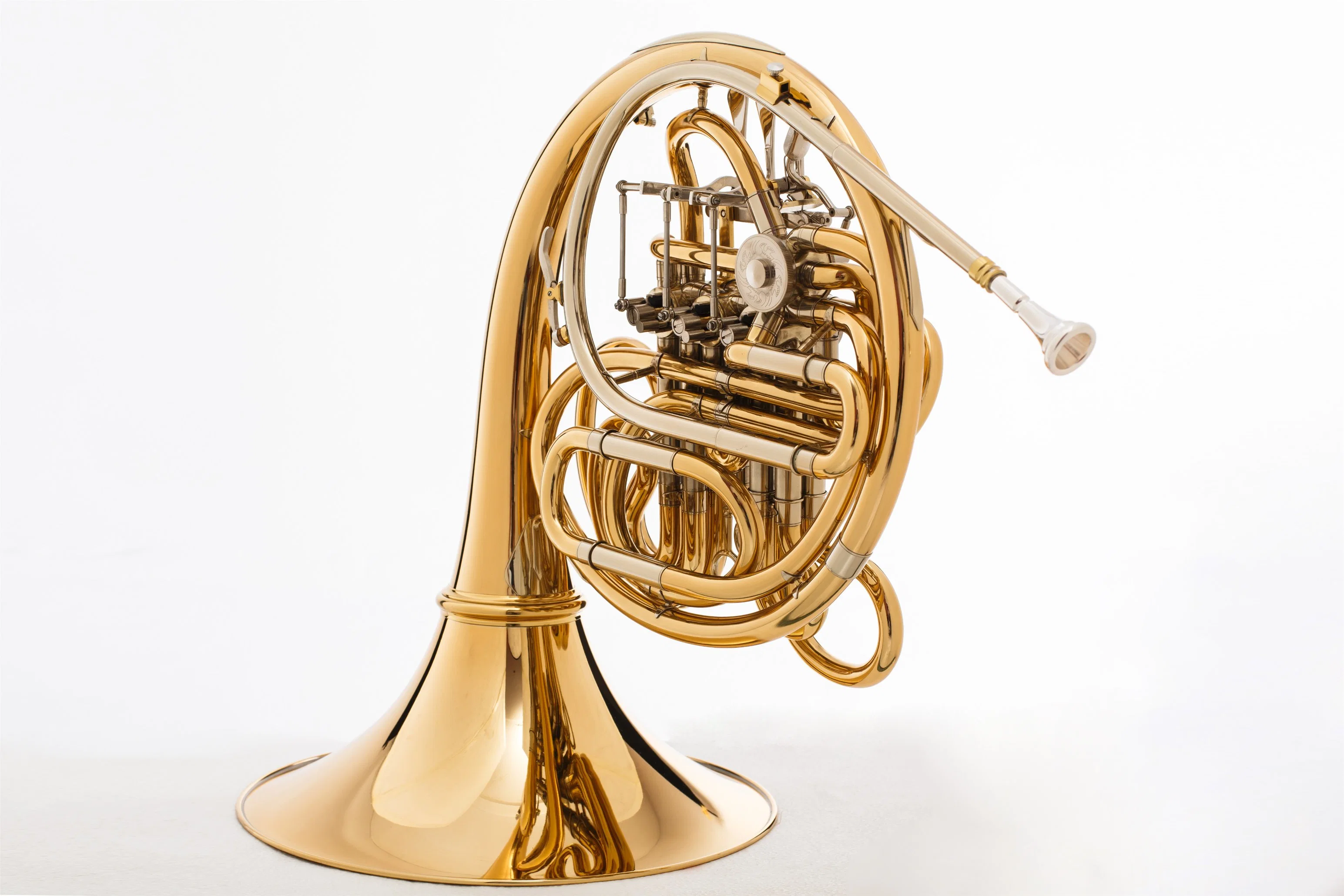 4-Key Double Detachable French Horn -Gold Lacquer Brass Instrument