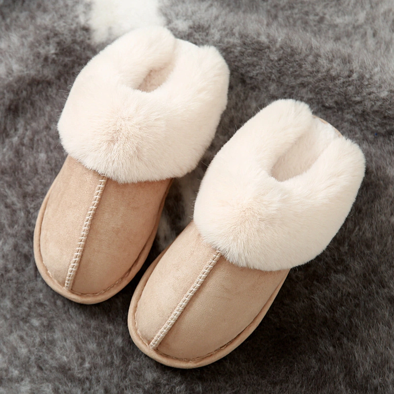 Wholesale Custom Warm Plush Furry Home Slippers Indoor Lovers Couple Youth Cotton Women Home Slippers Shoes