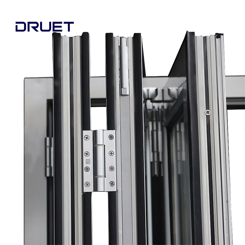 Double Tempered Glazed Aluminum Bi-Folding Doors for Balcony Kitchen