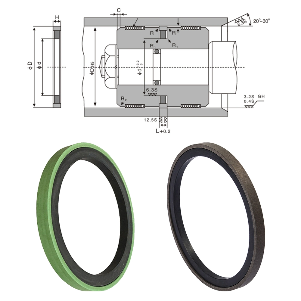 Special Packing Spn Hydraulic Cylinder Piston Seal Ring Spg 150*134*7.5