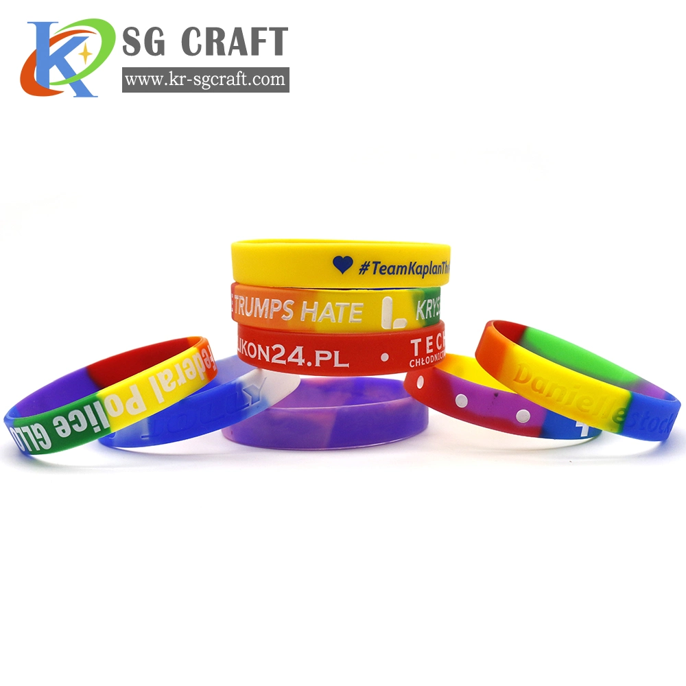 Saída de fábrica de tecidos de poliéster RFID Pulseira bracelete de Silicone personalizada da Pulseira de oferta promocional