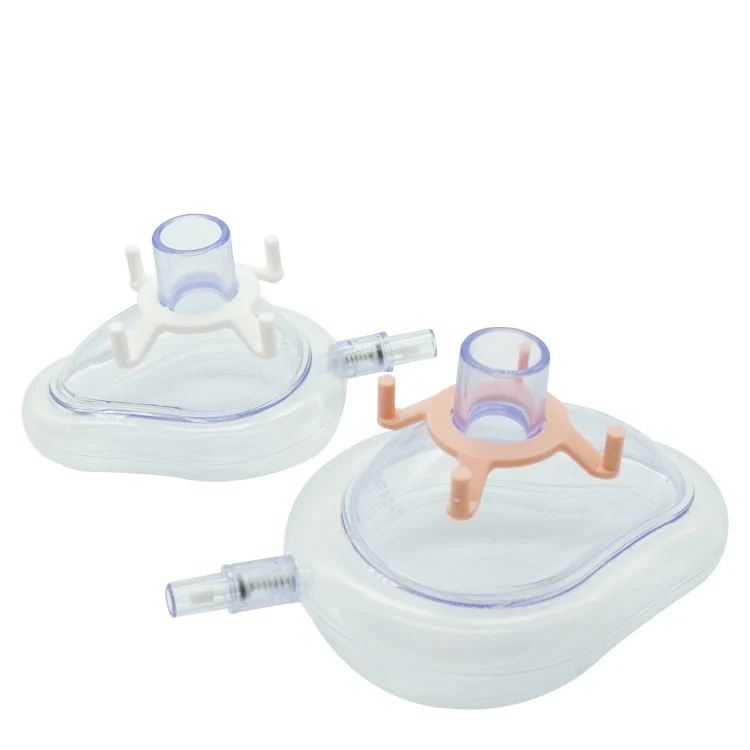 Máscara anestésica de látex respiratória com oxigénio facial silicone Medical PVC