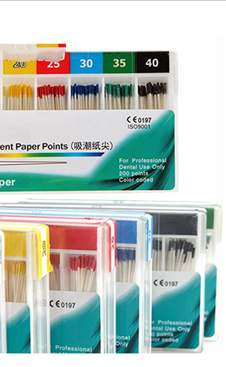 Dental Gutta Percha Point Paper Absorbent Paper Taper 02 / 04 / 06 with CE Certificate