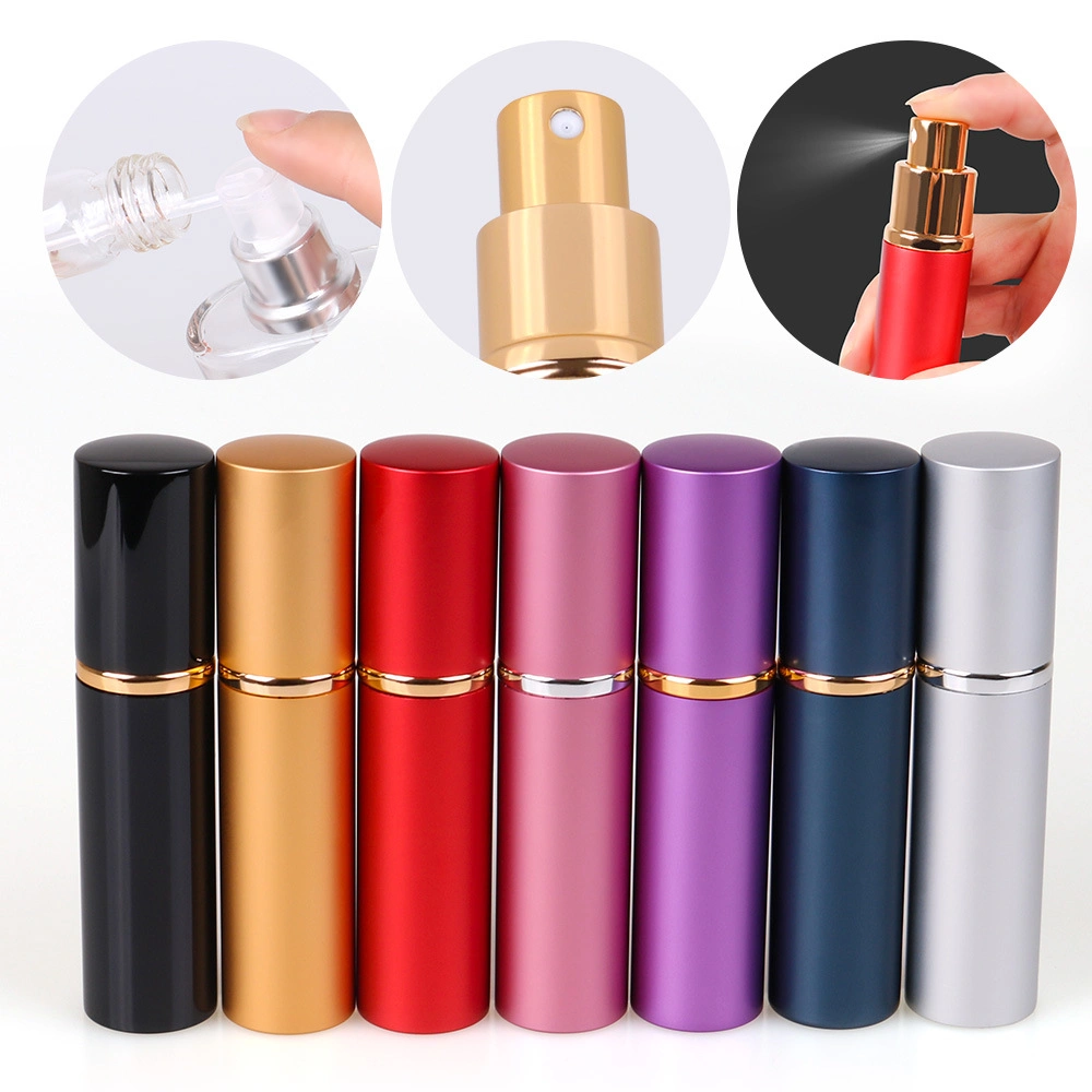 Empty Cosmetic Portable 5ml Travel Mini Container Aluminum Collar Glass Bottle Refillable Perfume Spray Bottles