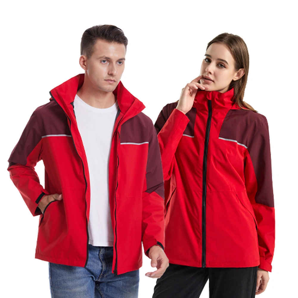 Winter 3 in 1 Water Repellent Hiking Jacket Line with Inner Fleece Windproof Double Jacket