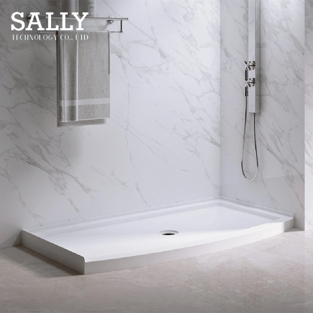 Sally Cupc Quadrant Acrylic Shower Base with Glass Fiber Reinforcement Solid Surface Shower Tray