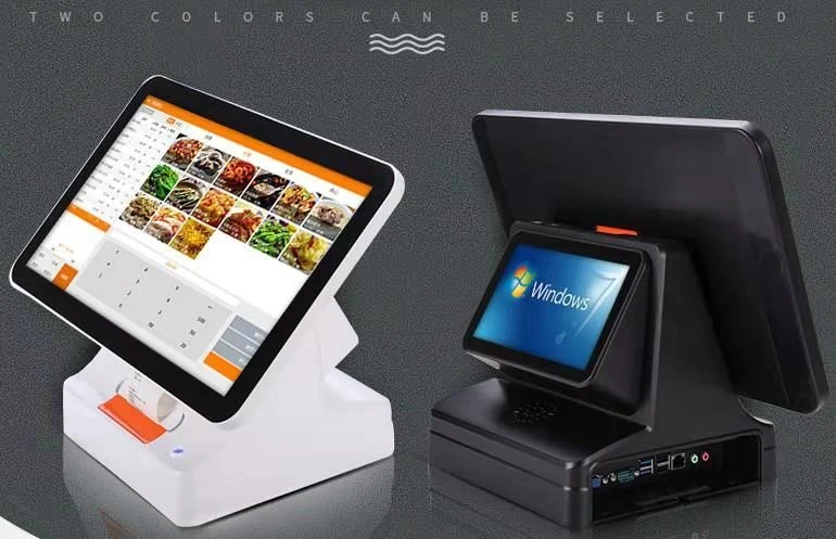 Terminal táctil de 15,6" POS caja registradora secundaria con pantalla de publicidad