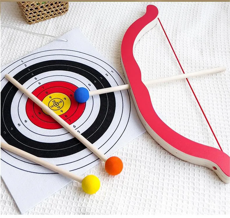 Hand-Made Wooden Educational Games Kids Arrow Shooting Toys Set for Eyes&Hand Exercise