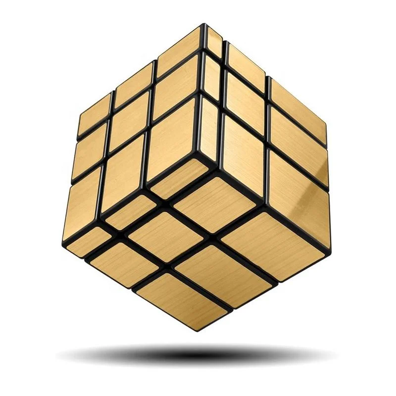 Shengshou 3X3X3 Speed Blocks Puzzle Cube Toys Original Gold 3X3 Magic Mirror Cube for Kids Adult Gift