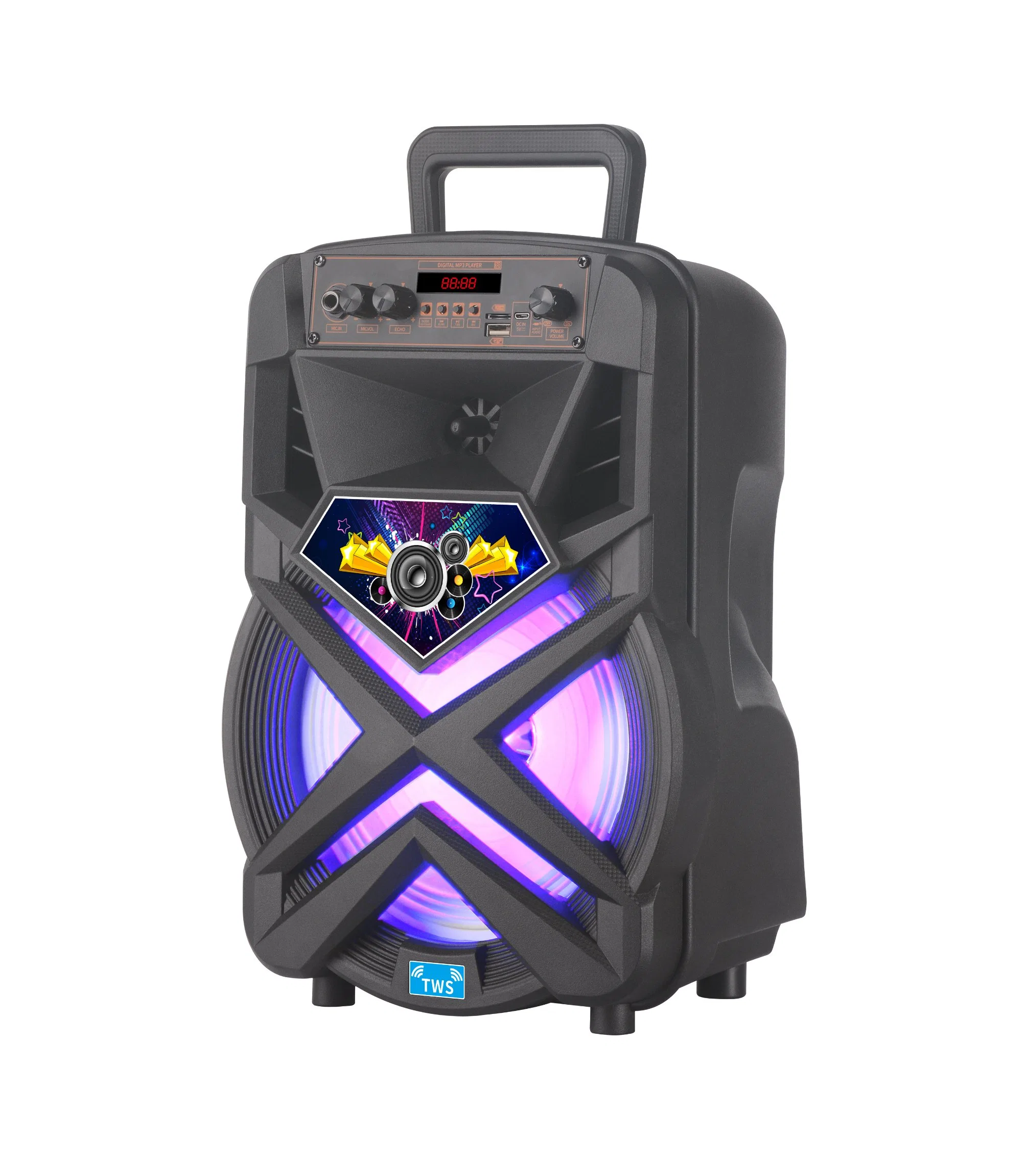 Hot Sell Bass Speaker with Colorful Light Drawbar Speaker