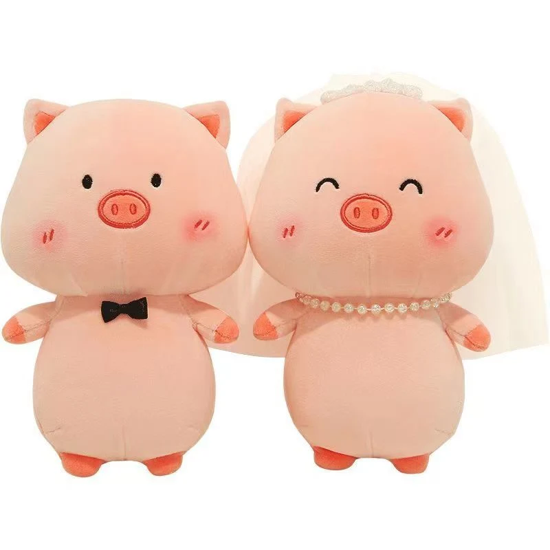 Doll Peluche lindo Coche de juguete jefe vestido de novia Piglet couple couple Doll Don