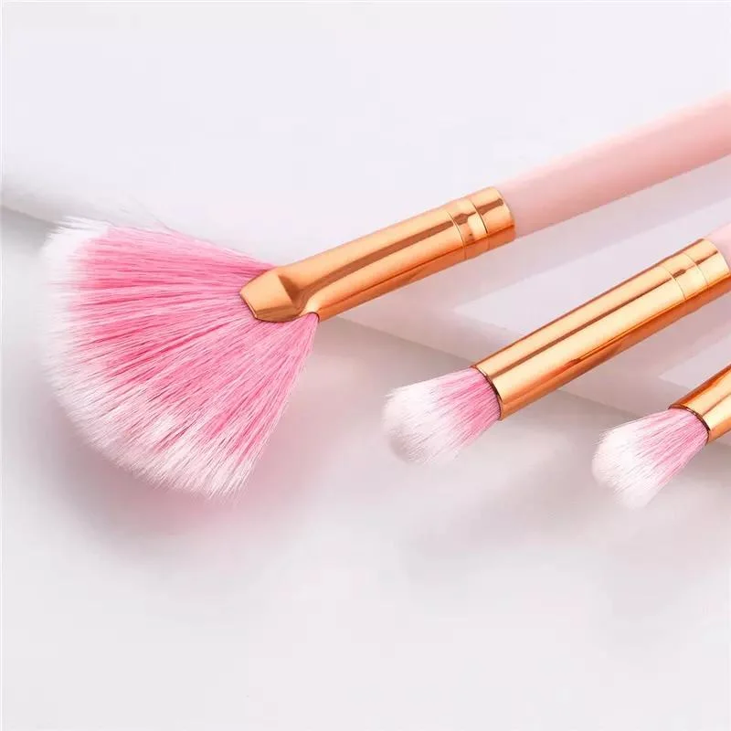 Yaeshii 10PCS Pink Beauty Tools Kit Custom Makeup Brush Set