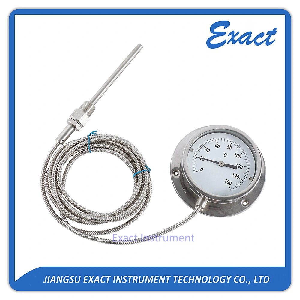 Connection NPT Stainless Steel Ring Gas Filled Capillary Type Thermometer