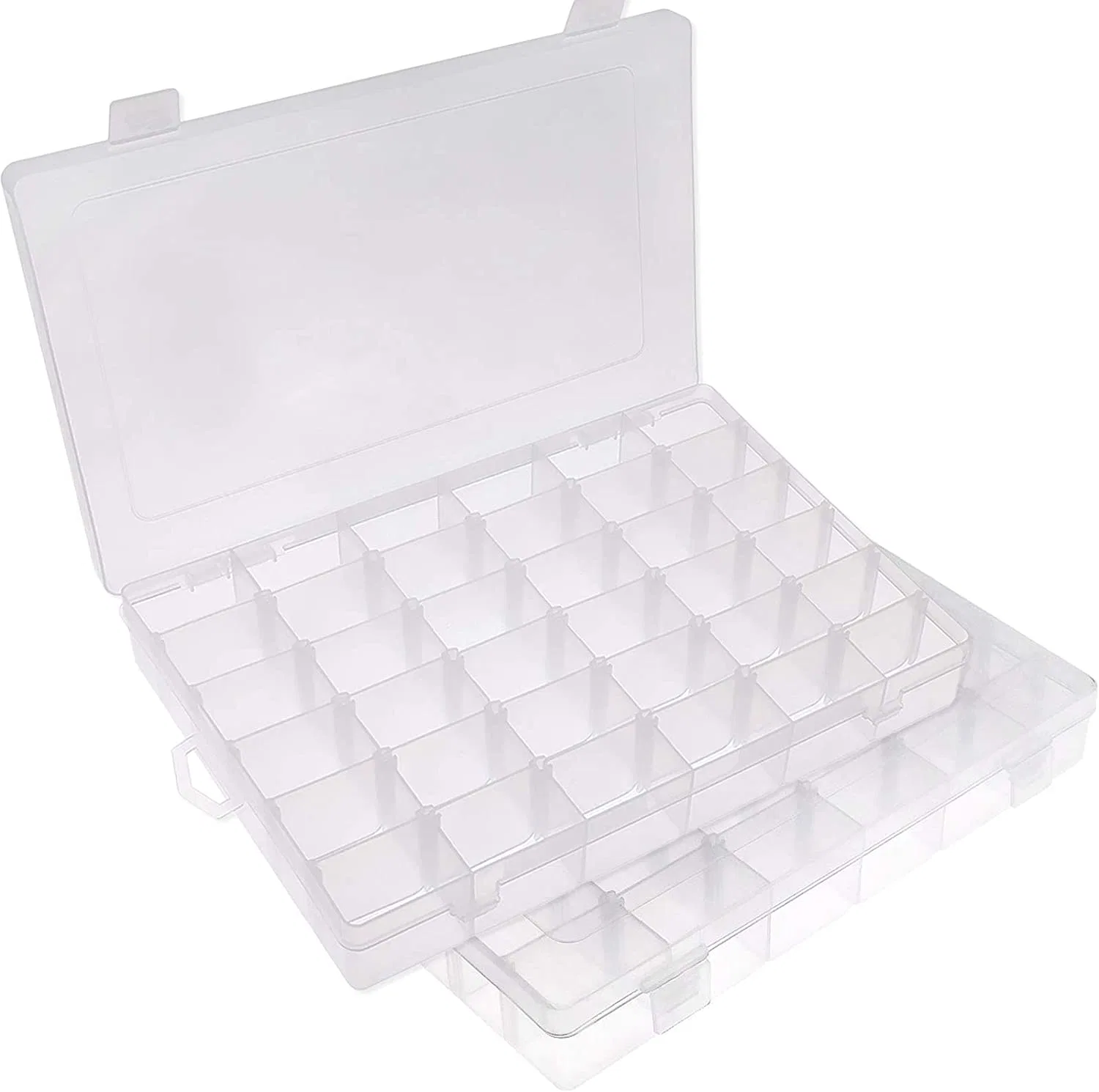 36 Gitter klar Kunststoff Organizer Box mit einstellbaren Trennwänden für Perlen Organizer Kunst DIY Handwerk