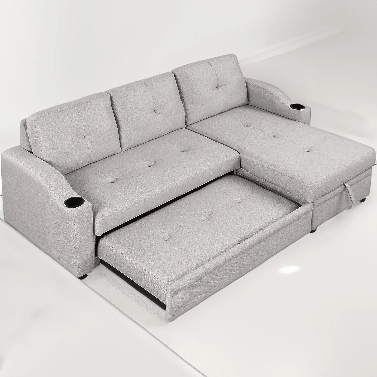 OEM Huayang Kundenspezifische Convertable Holzbett Sektional modernes Klappsofa Startseite Möbel Sofa Cum Bett