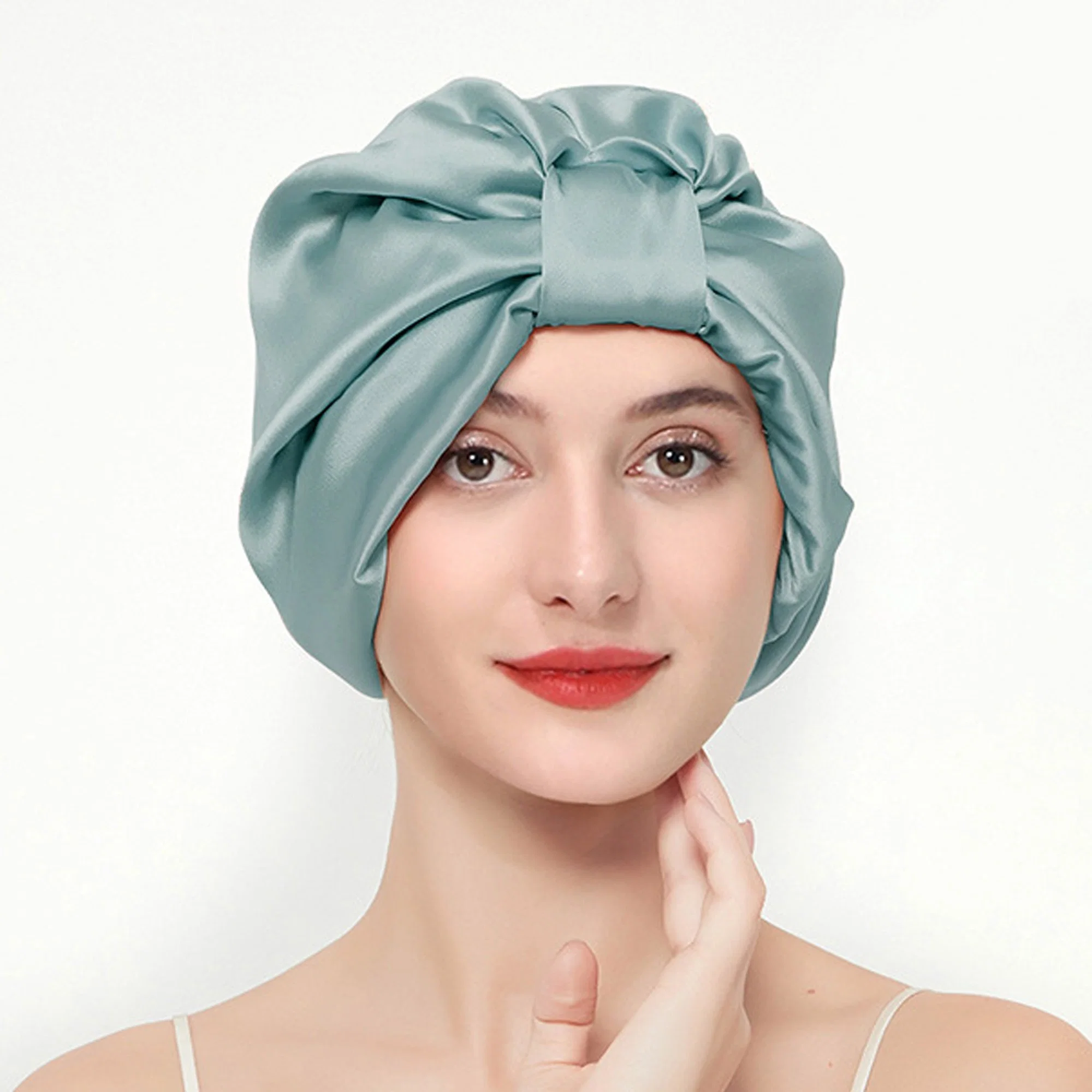 Casquette de sommeil soie 100% 22momme Mulberry soie des deux côtés Pour femmes, bonnet de nuit en soie avec élastique Sur la tête