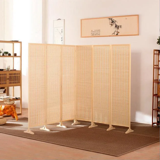 Simple Modern Living Room Mobile Folding Screen Wooden Screen